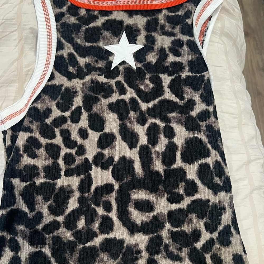 REVOLVE Leopard Print Muscle Tee with Star Patch